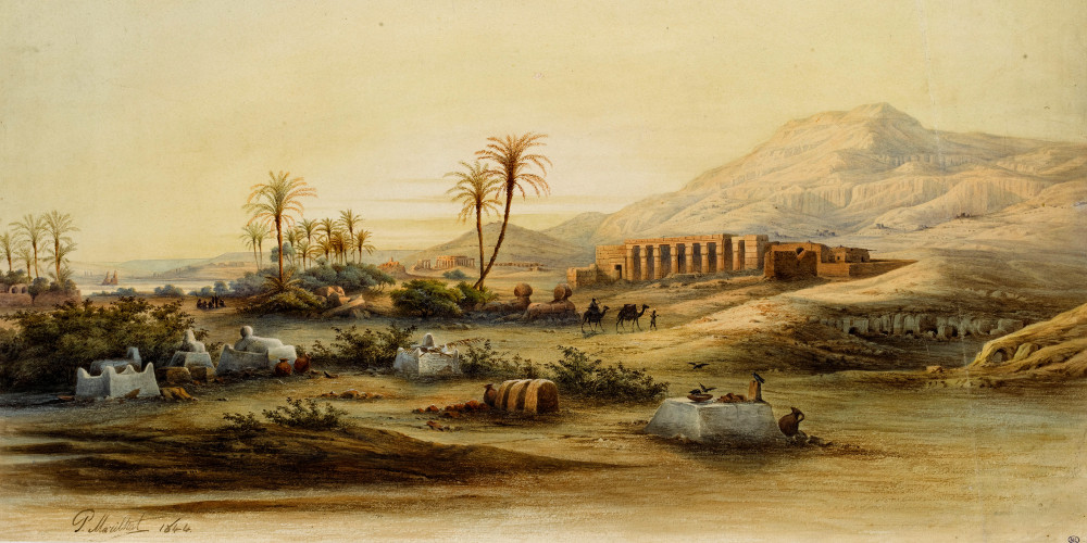 La Vallée du Nil avec les ruines du temple de Sethi Ier