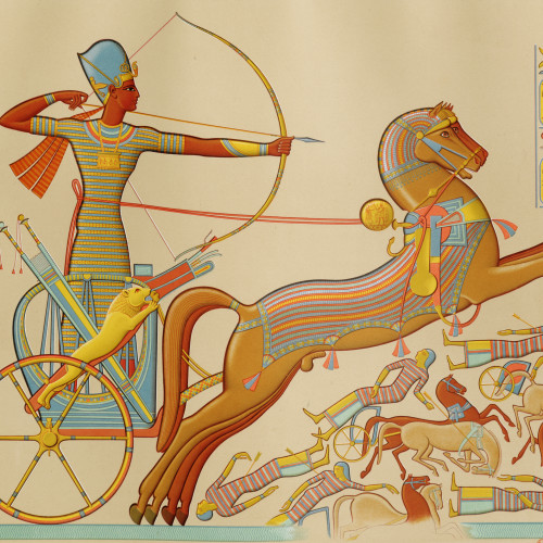 Combat de Ramsès-Meïamoun contre les Khétas sur les bords de l’Oronte. Thèbes, Ramesseum (19e dynastie)